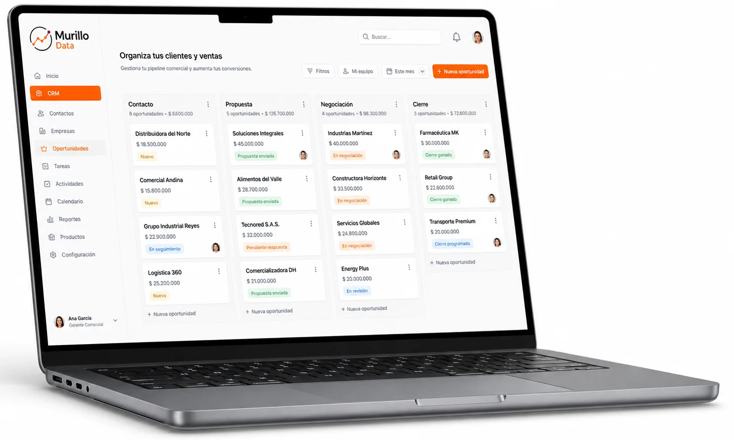 Organiza tus clientes y ventas